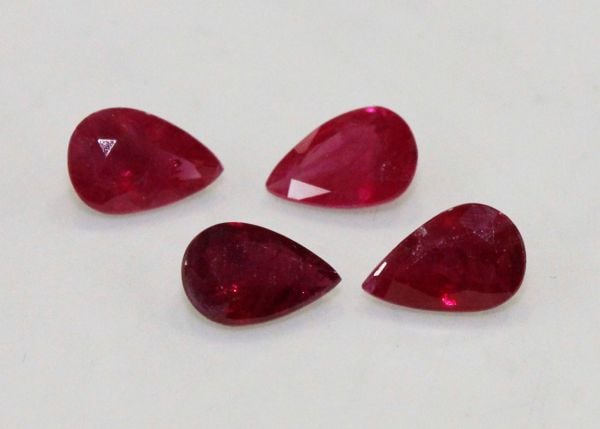 Ruby Faceted Pear @ $290.00/ct. - 4x6mm