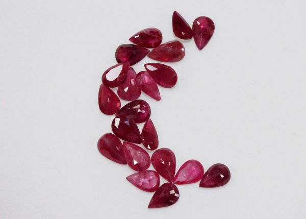 4x6mm Pear Ruby at $50.00/ct.