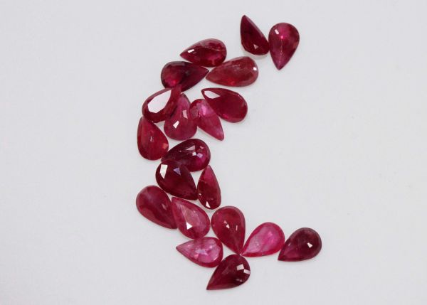 Ruby Faceted Pear @ $50.00/ct. - 4x6mm