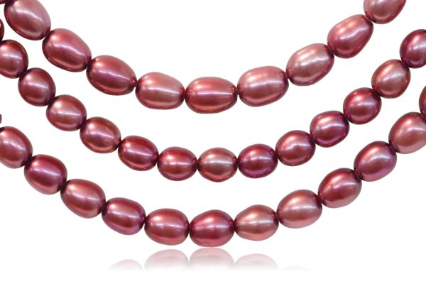 5-6 oval fuscia pearls