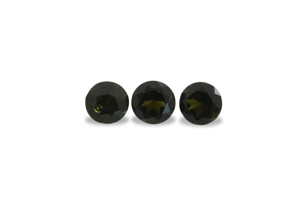 5 mm - Dark Green Tourmaline Faceted Round @ $10.00