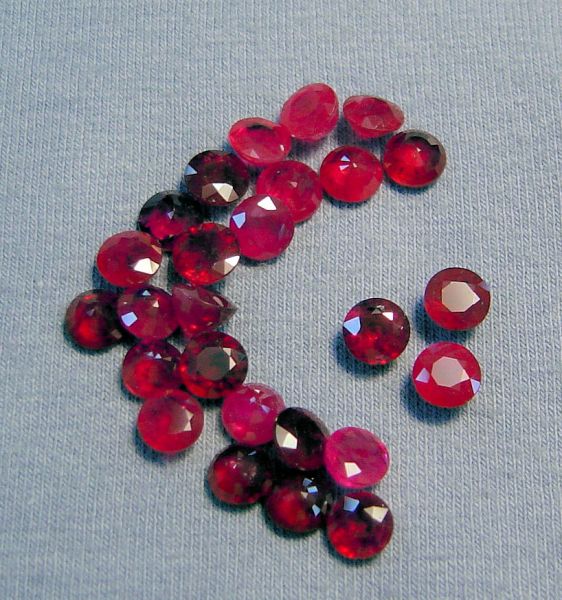 Ruby Faceted Rounds 5-6mm - $275.00/ct.