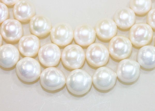 12-13mm+ White Roundish Pearls
