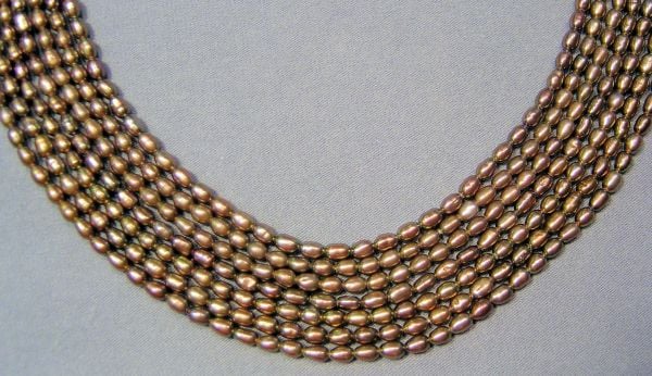 Platinum Rosé Oval Pearls 