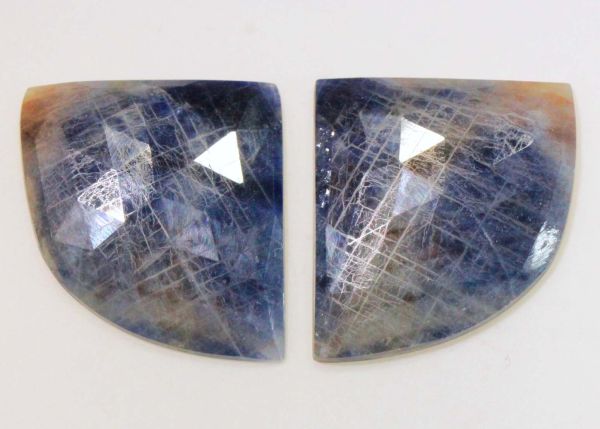 Sapphire Faceted Sliced Pair, 37.25 cts. - 19.8x21.5mm