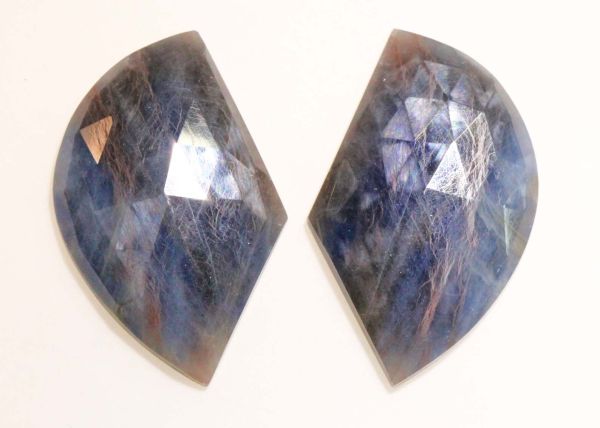 Sapphire Faceted Sliced Pair, 39.66 cts. - 16.5x26mm