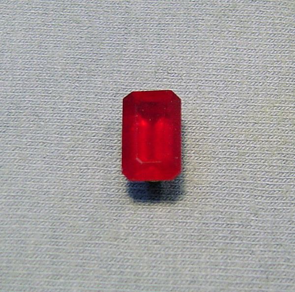 Ruby Fissure Filled Faceted Octagon 6.35x10.7mm  - 3.51 cts.
