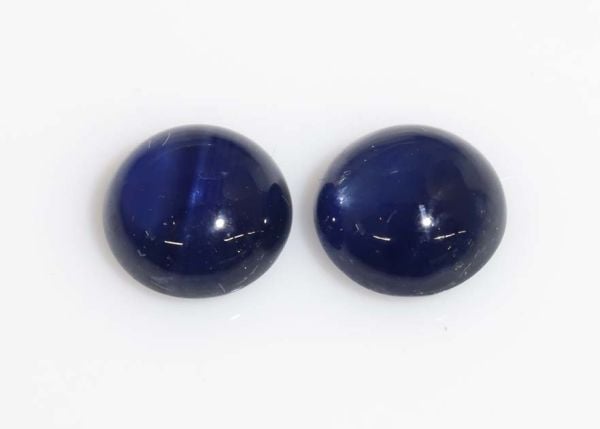 6.5 sapphire cabochon pair