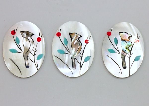 Inlay Mother-of-Pearl Cabochons - Bird in Shell