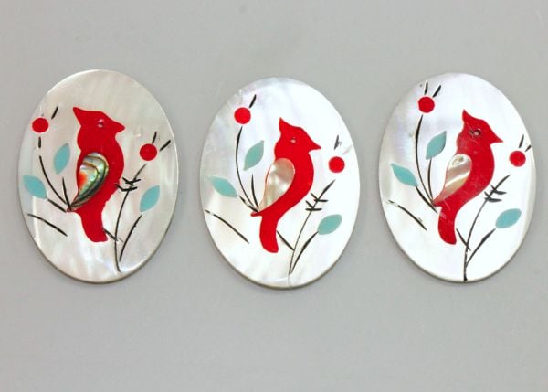 Inlay Mother-of-Pearl Cabochons - Cardinal