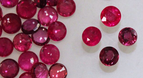 Ruby 3mm Faceted Rounds @ $55.00/ct.