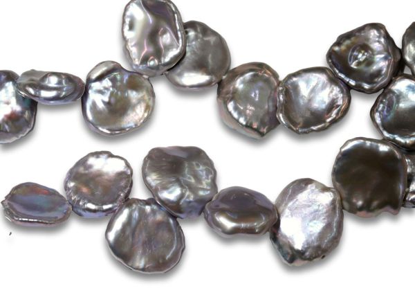 Dove Grey Keshi Petal Pearls