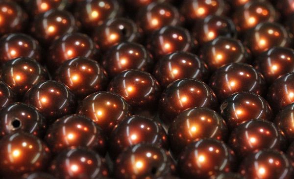 Deep Henna Half-drilled Round Pearls