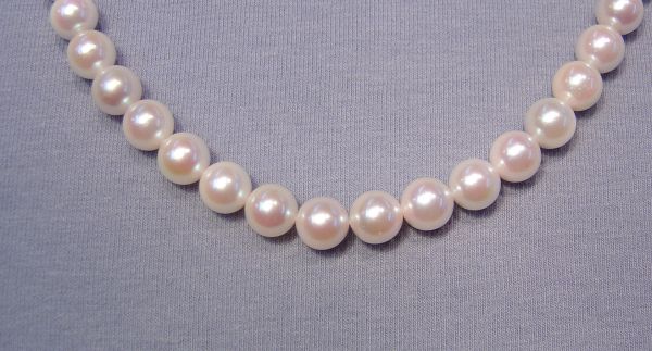 Japanese Akoya White Pearls Round Strand 7.5-8mm