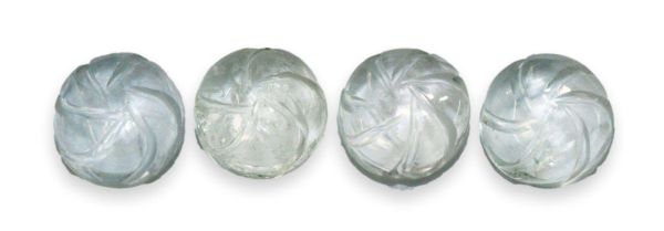 Aquamarine Hand-Carved Round Cabochons