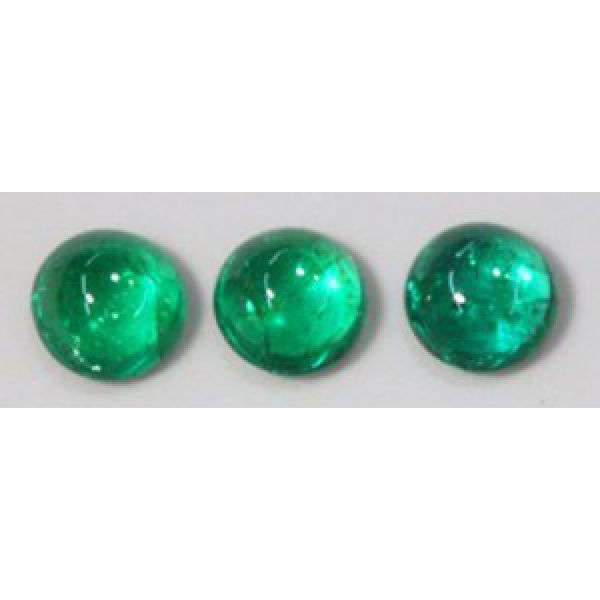 Emerald Round Cabochons, 5mm - Select Grade
