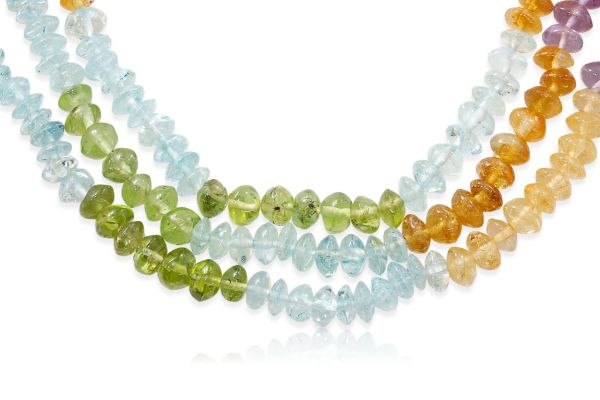 5mm rondel multi color bead strands