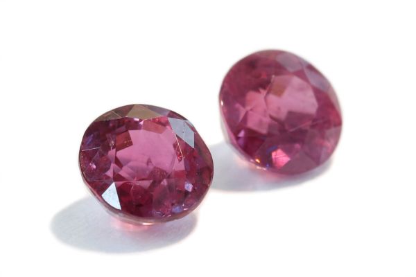 Ruby Faceted Round Pair, 1.56 cts. - 4.9mm