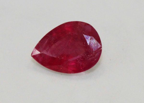 Ruby Faceted Pear, 0.70 ct. - 5x6.8mm