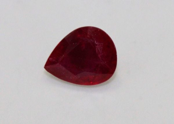 Ruby Faceted Pear, 1.07 cts. - 5.5x7mm