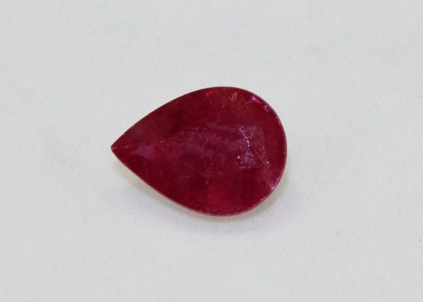 Ruby Faceted Pear, 0.84 ct. - 5.1x7mm