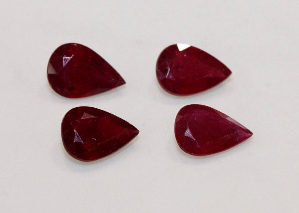 Ruby Faceted Pear @ $250.00/ct. - 5x7mm