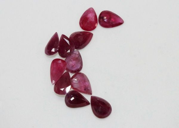 Ruby Faceted Pear @ $50.00/ct. - 5x7mm
