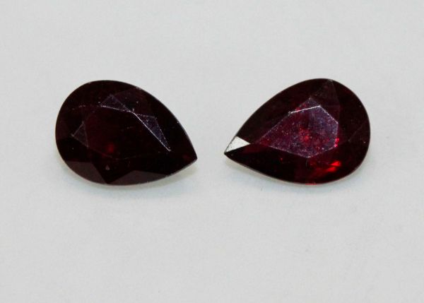 Ruby Faceted Pear Pair, 1.53 cts. - 5.5x7mm