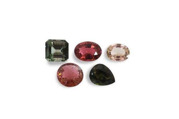 Wholesale 6.00 ct Colorful Faceted Tourmaline Lot of 5