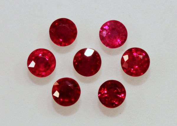 Ruby 4-5mm Faceted Rounds @ $600.00/ct.