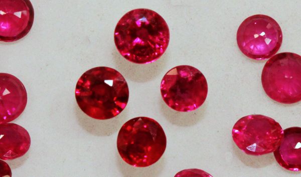 Ruby 3-4mm Faceted Rounds @ $600.00/ct.