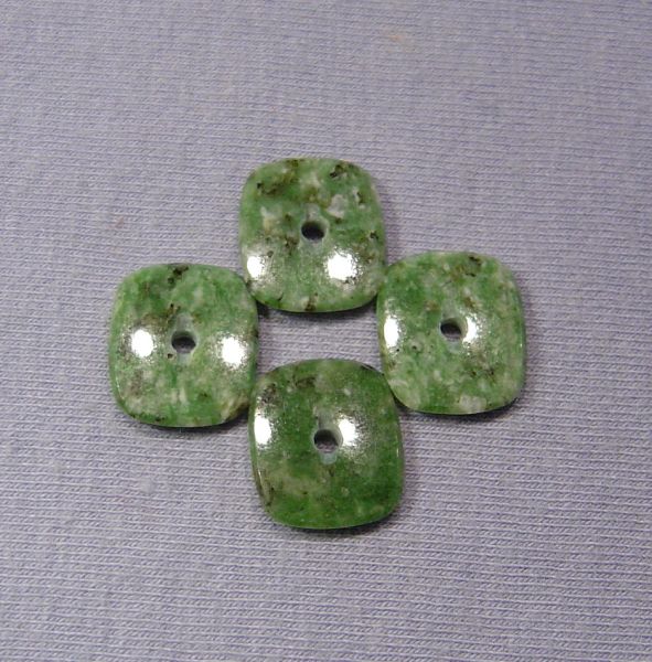 Wyoming Jade Cushion Antique Drilled FTDB Cabochon - 12x14mm