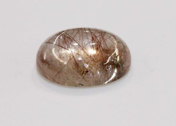 Quartz Crystal with Rutiles Oval Cabochon, 8.53 cts. - 11.5x16mm