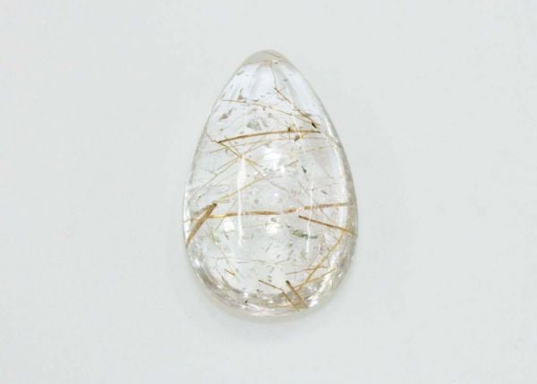 Quartz Crystal with Rutile Pear Cabochon - 6.83 cts.