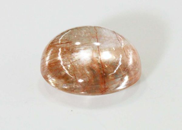 Quartz Crystal with Rutile Oval Cabochon, 6.09 cts. - 11.5x11.7mm
