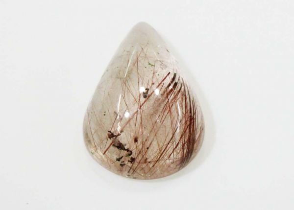 Quartz Crystal with Rutile Pear Cabochon - 11.81 cts.