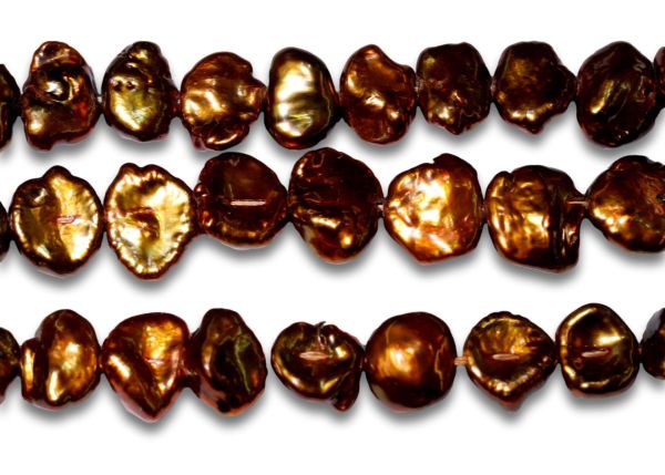 Golden Toffee Keshi Pearls