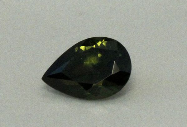 Natural Green Zircon Facetd Pear 6x8.5mm - 1.46 cts.