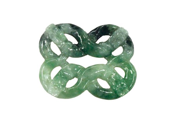 Carved jadeite Amulet of Four Snakes