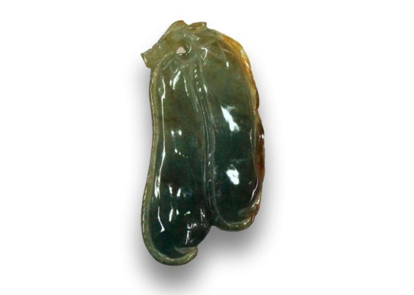 Natural Jadeite Hand-Carved Amulet - Double Peapods