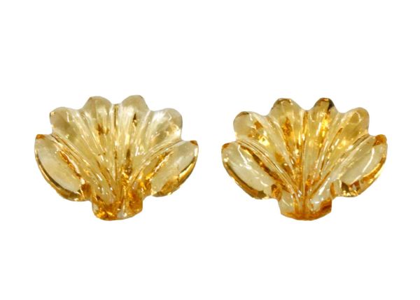 Citrine Hand-Carved Cabochon Pair, 8.83 cts. - 11.5x14.5mm