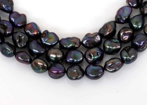 Keshi Shiny Peacock Pearls Strands - 10-12 mm
