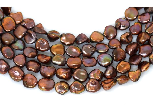 Wholesale Copper Red 6.5-7mm Keshi Pearl Nuggets 