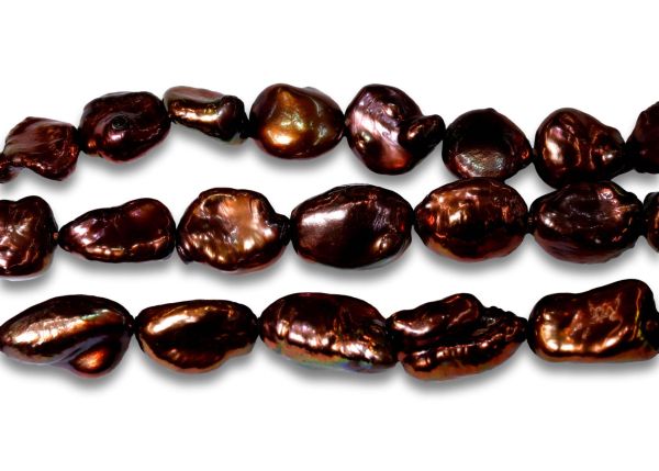 Wholesale Copper Red 6.5-7mm Keshi Pearl Nuggets 