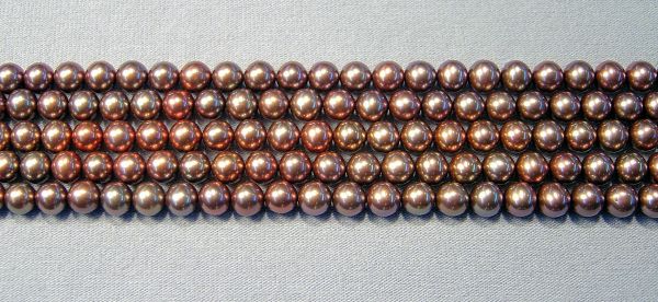 Cherry Teak Rounded Potato Pearls 