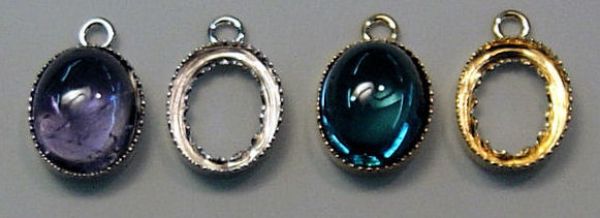 Sawtooth Pendant with Oval Bezel - 8x10mm