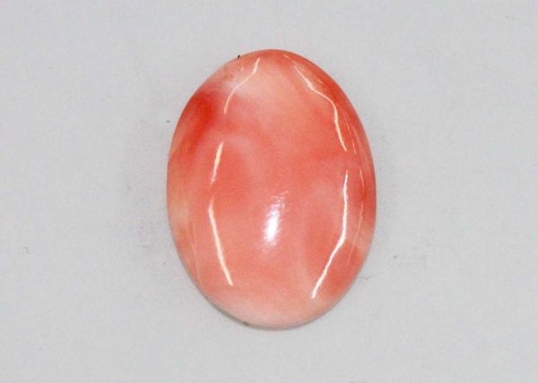 Coral Oval Cabochon , 9.69 cts. - 14.6x20mm