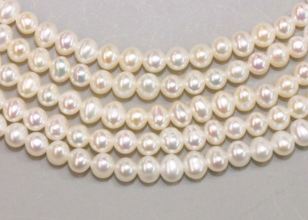 3.5-4mm Shiny White Potato Pearls