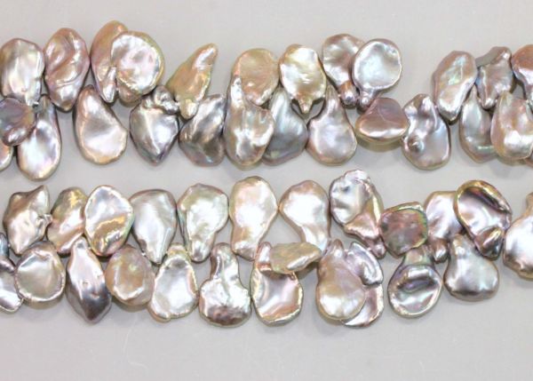 Grey 13-15mm Long Keshi Pearls