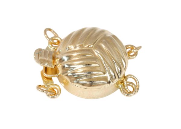 14k Yellow Gold Basketweave Clasp
